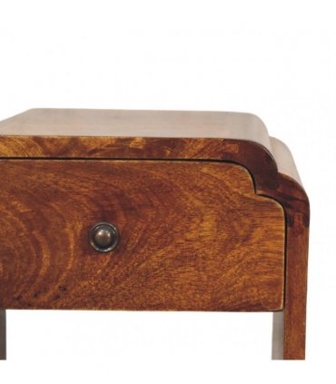 Artisan Furniture Solid Wood Newton Mini Chestnut Nightstand with a drawer and open shelf