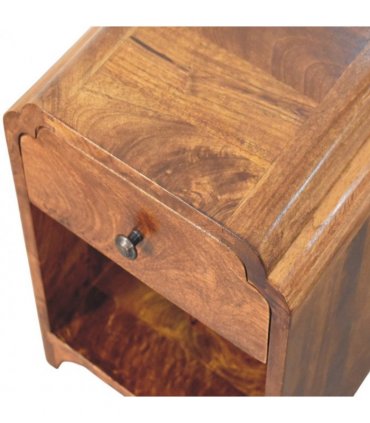Artisan Furniture Solid Wood Newton Mini Chestnut Nightstand with a drawer and open shelf
