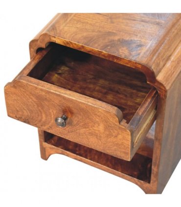 Artisan Furniture Solid Wood Newton Mini Chestnut Nightstand with a drawer and open shelf