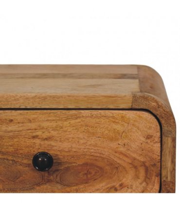 Artisan Furniture Solid Wood Avora Mini Wall-Mounted Oak-ish 1 Drawer Nightstand, Brown