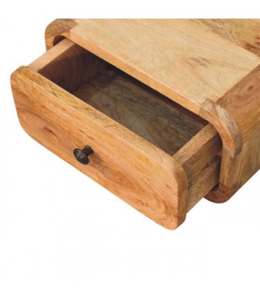 Artisan Furniture Solid Wood Avora Mini Wall-Mounted Oak-ish 1 Drawer Nightstand, Brown