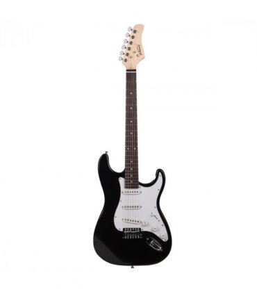 GST Rosewood Fingerboard Electric GuitarBagShoulder Strap Pick Whammy Bar Cord Wrench Tool Black & White