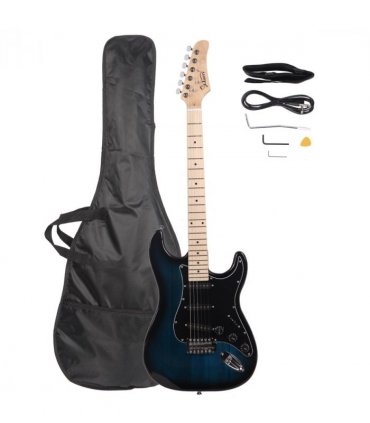 GST Stylish Electric Guitar Kit with Black Pickguard Dark Blue