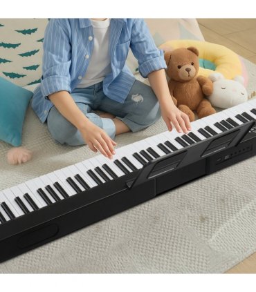 GPP-101 88 Key Full Size Semi-Weighted Standard Keyboards Digital Piano with MIDI Bluetooth, Headphone for Piano Lover Black color