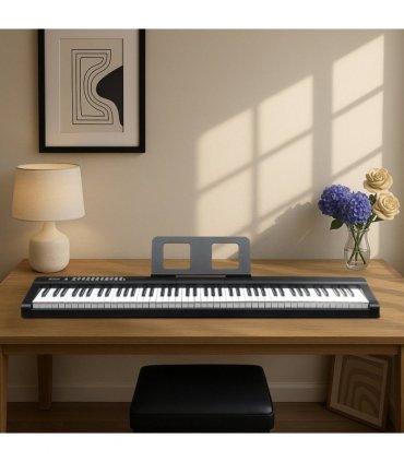 GPP-101 88 Key Full Size Semi-Weighted Standard Keyboards Digital Piano with MIDI Bluetooth, Headphone for Piano Lover Black color