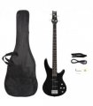 GIB Electric Bass Guitar Full Size 4 String Black
