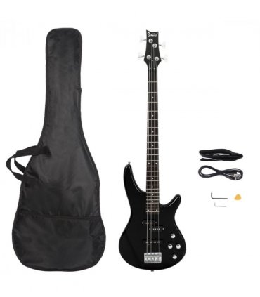 GIB Electric Bass Guitar Full Size 4 String Black