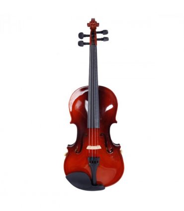 【】GV100 4/4 Acoustic Violin Case Bow Rosin Strings Shoulder Rest  Natural