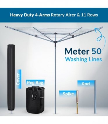 50M Rotary Airer Dryer Cover  Metal Spike