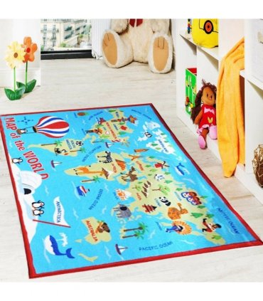 World Map Rug 133 x 190