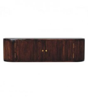 Artisan Furniture Solid Wood Chunky Chestnut Wall Mounted Console, 2 Doors, Dark Brown