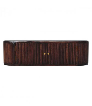 Artisan Furniture Solid Wood Chunky Chestnut Wall Mounted Console, 2 Doors, Dark Brown