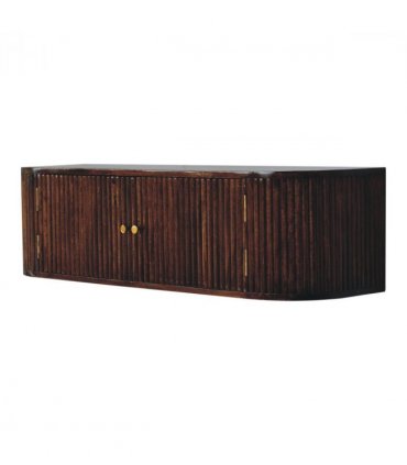 Artisan Furniture Solid Wood Chunky Chestnut Wall Mounted Console, 2 Doors, Dark Brown