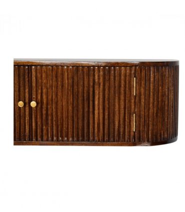 Artisan Furniture Solid Wood Chunky Chestnut Wall Mounted Console, 2 Doors, Dark Brown