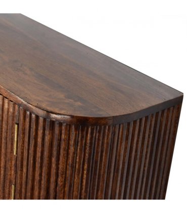 Artisan Furniture Solid Wood Chunky Chestnut Wall Mounted Console, 2 Doors, Dark Brown