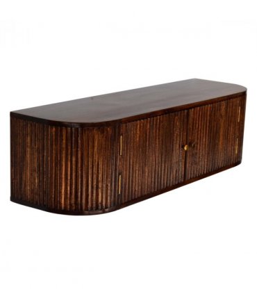Artisan Furniture Solid Wood Chunky Chestnut Wall Mounted Console, 2 Doors, Dark Brown