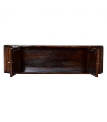 Artisan Furniture Solid Wood Chunky Chestnut Wall Mounted Console, 2 Doors, Dark Brown