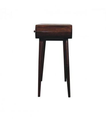 Artisan Furniture Solid Wood California Walnut Dressing Table with Foldable Mirror, 2 Drawers, 4 Slots with Mirror, Dark Brown