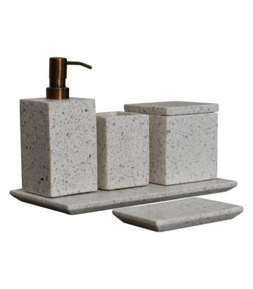 Artisan Furniture Trazzo 5-piece Bathroom Set, White Marble