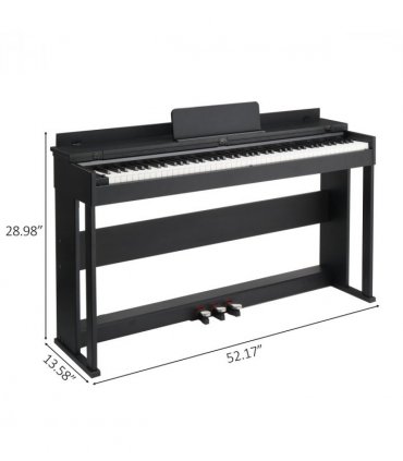 GDP-205S01 88 Keys Home Digital Piano Full Weighted Action Flip Type Keyboards with Furniture Stand, Power Adapter, Triple Pedals, Headphone，for All Experience Levels Black