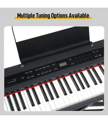 GPPD01-203 88 Key Semi-Weighted Standard Keyboards Digital Piano with Metal Stand, MIDI Bluetooth, Triple Pedals, Headphone and Other accessories for Piano beginner Black color
