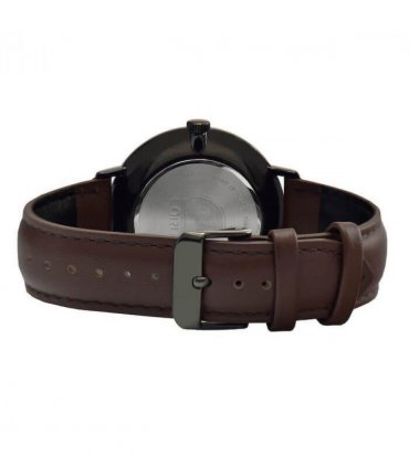 Lorus Mens Black Date Dial Brown Leather Strap Watch RH985MX9