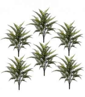 Pack of 6 x 78cm Fire Retardant Artificial Fern Foliage Branch