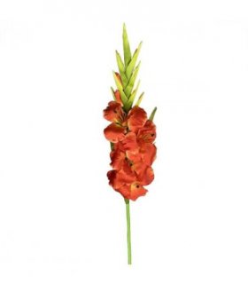 Pack of 6 x 115cm Artificial Orange Gladioli Stem