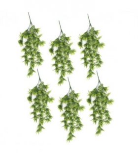 Pack of 6 x Hanging UV and Fire Resistant Artificial Boston Fern Plant 75cm