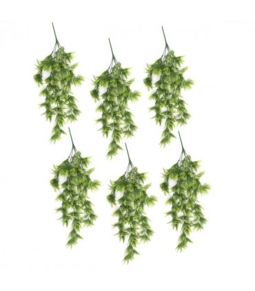 Pack of 6 x Hanging UV and Fire Resistant Artificial Boston Fern Plant 75cm