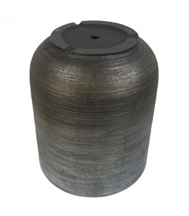 39cm x 33cm Coya Silver Ridged Planter Large Composite Plant Pot