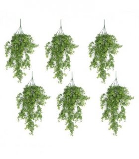 Pack of 6 x Hanging UV and Fire Resistant Artificial Forest Foliage Plant 81cm