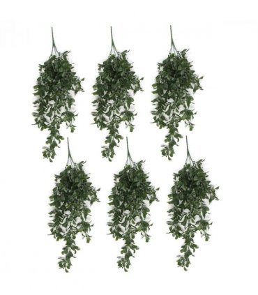 Pack of 6 x Hanging UV and Fire Resistant Artificial Peperomia Plant 68cm