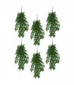 Pack of 6 x Hanging UV and Fire Resistant Artificial Clustered Fern Plant 128cm