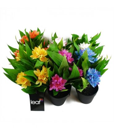 6x 18cm Artificial Freesia Plants in Assorted Colours Flowering