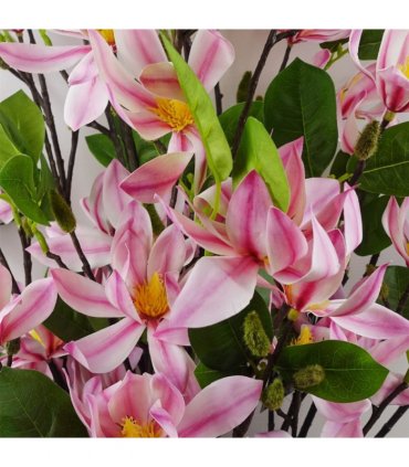 6x 100cm Pink Magnolia Floral Spray Artificial
