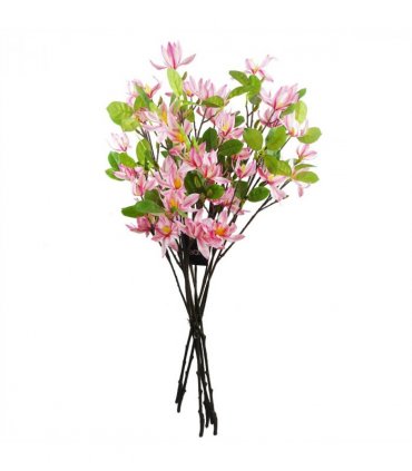 6x 100cm Pink Magnolia Floral Spray Artificial