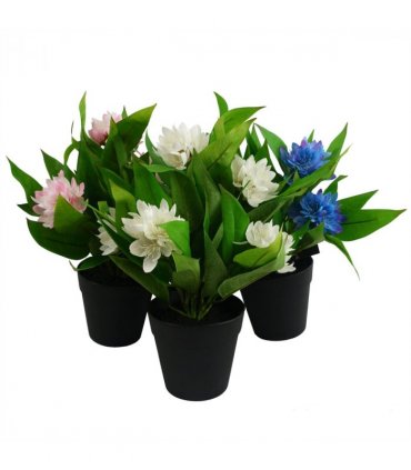 3x 18cm Artificial Freesia Plants Pink, White, Blue Flowering