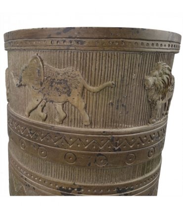 55cm x 29cm Jungle Planter with Legs Embossed Lion Elephant Large