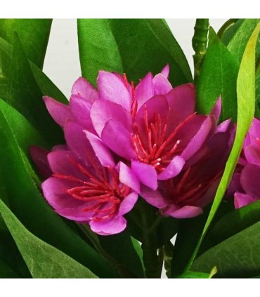 3x 18cm Artificial Freesia Plants Pink, Orange, Yellow Flowering