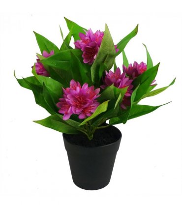 3x 18cm Artificial Freesia Plants Pink, Orange, Yellow Flowering