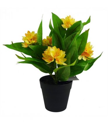 3x 18cm Artificial Freesia Plants Pink, Orange, Yellow Flowering