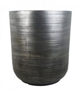 47cm x 41cm Coya Silver Ridged Planter Extra Large Composite Plant Pot