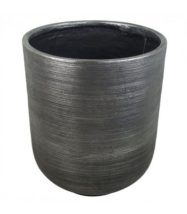 47cm x 41cm Coya Silver Ridged Planter Extra Large Composite Plant Pot