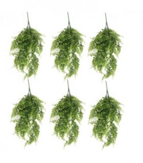 Pack of 6 x Hanging UV and Fire Resistant Artificial Green Pothos Plant 85cm