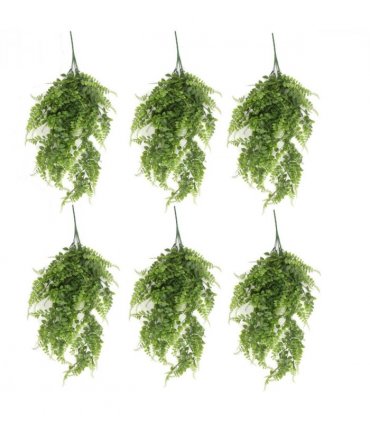 Pack of 6 x Hanging UV and Fire Resistant Artificial Green Pothos Plant 85cm