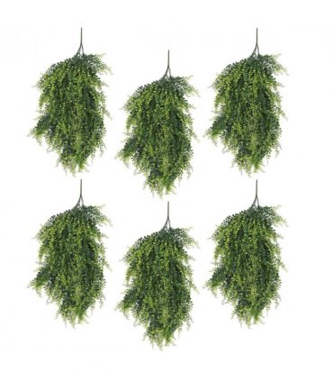 Pack of 6 x Hanging UV and Fire Resistant Artificial Foliage Plant 85cm