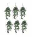 Pack of 6 x Hanging UV and Fire Resistant Artificial Small Leaf Plant 78cm