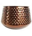 18cm Antique Copper Metal Planter by Leaf