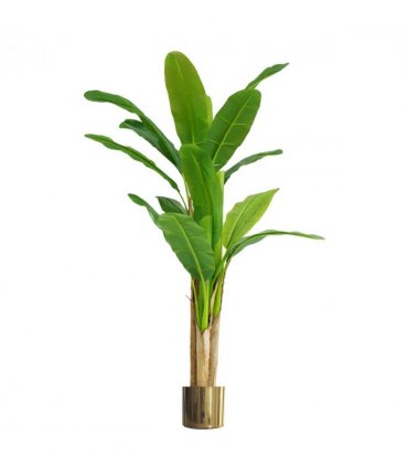 180cm Artificial Banana Tree Tropical Plant Gold Metal Planter